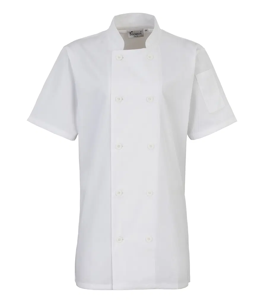 Premier Ladies Short Sleeve Chef's Jacket
