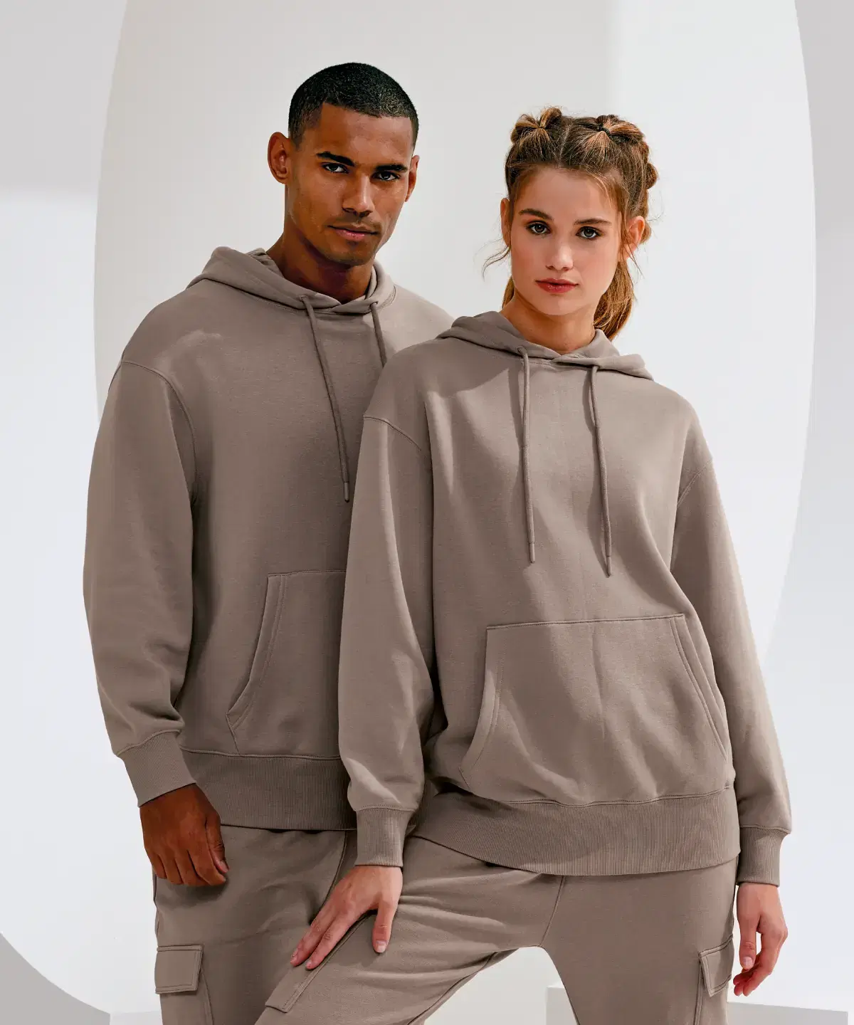 Models wearing Customised Clothing premium hoodies