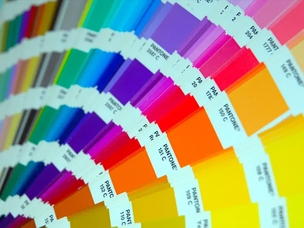 Pantone colour swatches for customisation